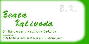 beata kalivoda business card